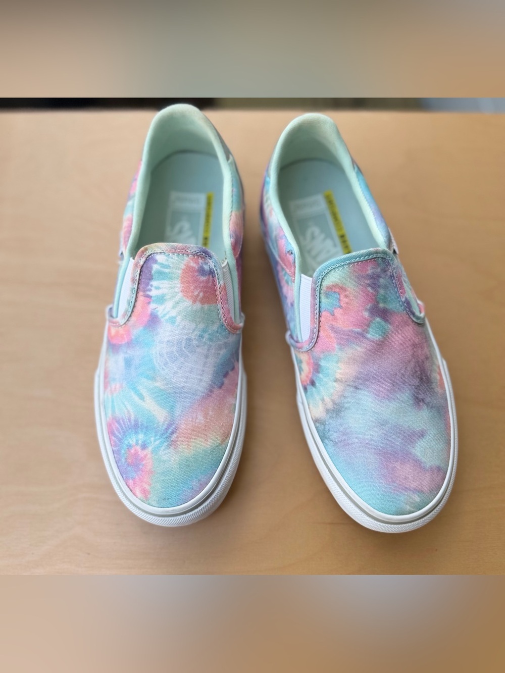 Vans Pastel Tie Dye Slip On Sneakers Unisex Hippie Y2K Skate Deluxe Comfort 8W 6 - Picture 2 of 10